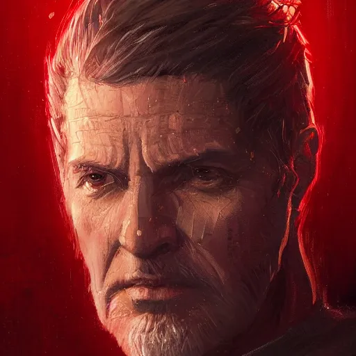 Image similar to portrait of a man by greg rutkowski, royalti jedi knigh, short black hair, star wars expanded universe, he is about 5 0 years old, elegant, prideful, wearing red jedi armor, highly detailed portrait, digital painting, artstation, concept art, smooth, sharp foccus ilustration, artstation hq