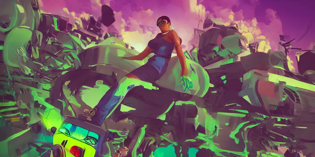 Image similar to 3 d render graffiti elemental flush of force nature micro world fluo, art gta 5 cover, official fanart behance hd artstation by jesper ejsing, by rhads, makoto shinkai and lois van baarle, ilya kuvshinov, ossdraws