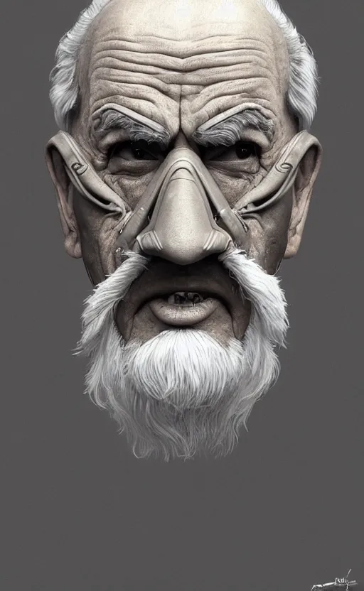 Image similar to old man doing hard work with their mask, do what we can, then leave it to god, non fiction, baroque, confidently, consistency, stability, elegantly, highly detailed, 8 k uhd, justify content center, artstation, concept art, matte, sharp focus, illustration, art by artgerm and paul lung and samuel silva