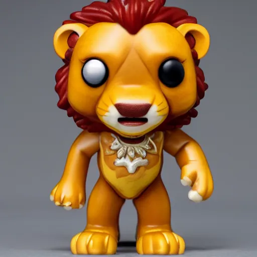 Prompt: a funko lion, 4 k, highly detailed