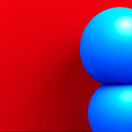 Prompt: a blue sphere on top of a red cube, 3d rendering, blender