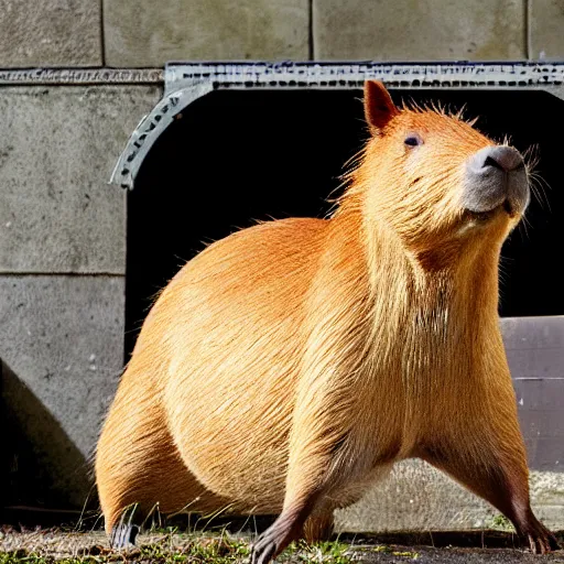 Prompt: a capybara gaming