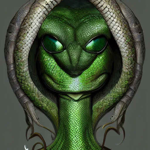 Prompt: a green snake-head female assassin, snake-head female assassin,snake-head female assassin, snake-head female assassin, with the head of a snake, snake head, snake head, snake mouth, snake head, fangs, snake head, daggers, green theme, epic fantasy digital art, fantasy style art, fantasy hearthstone art style