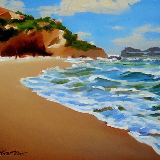 Image similar to beautiful painting of sargent texas beach by olaf krans