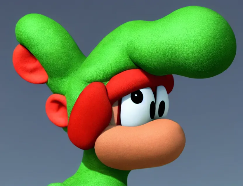 Image similar to highly detailed portrait of yoshi from nintendo, head and torso, unreal engine