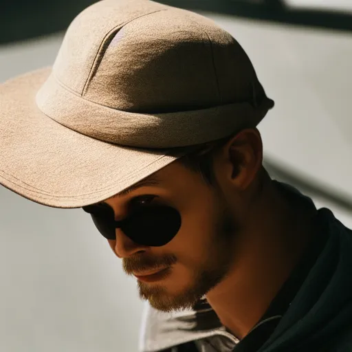 Image similar to a close up of a person wearing a hat, a raytraced image by Miyamoto, unsplash, superflat, prerendered graphics, hd mod, uhd image