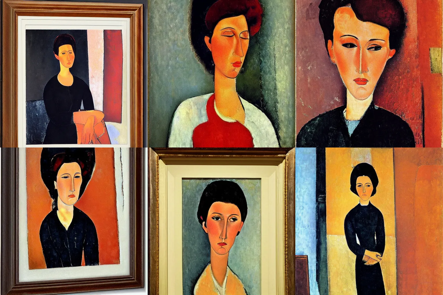 Prompt: portrait of a woman in her 4 0 s by amedeo modigliani