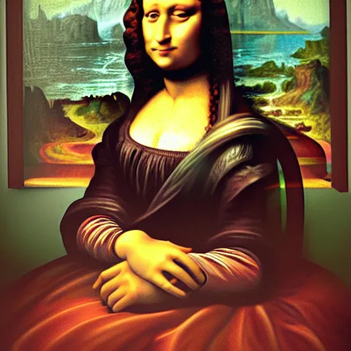 Image similar to Monalisa is sitting on her living room couch. She is dressed casually and is watching TV, Regal, Realistic, Refined, Detailed Digital Art, Josephine wall, Oil Painting, William-Adolphe Bouguereau, Art Frahm, Esao Andrews, Steampunk, Walt Disney (1937), Highly Detailed, Cinematic Lighting, Unreal Engine, 8k, HD