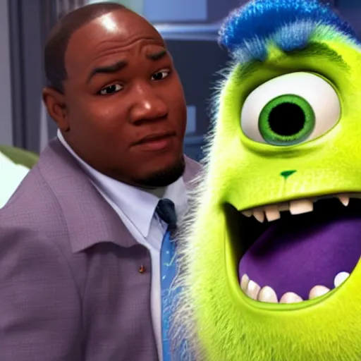 Prompt: umar johnson in monsters inc