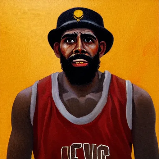 Image similar to kyrie irving as che guevara, guerilla heroico, oil on canvas by william sidney mount, digital art, trending on artstation