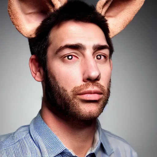 Image similar to a realistc photo of a man with big ears