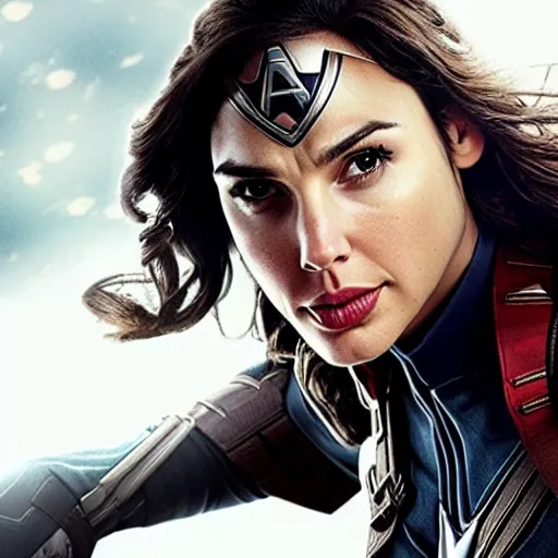 Image similar to gal gadot as captain america