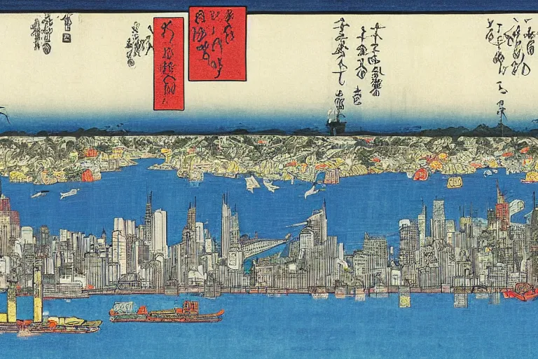 Prompt: New York city by Utagawa Hiroshige