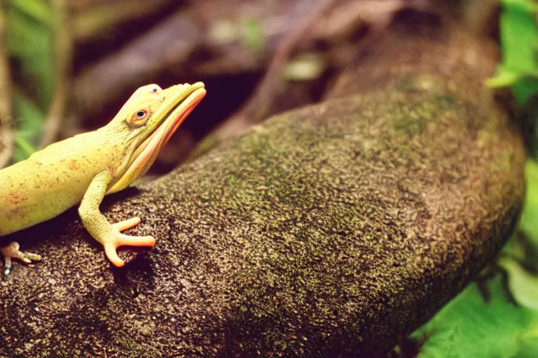 Prompt: a photo of a pelican salamander in its natural habitat, kodak ektachrome e 1 0 0 photography