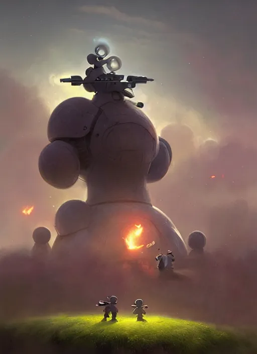 Prompt: epic teletubbies war machine highly detailed, digital painting, concept art, smooth, sharp focus, illustration, art by greg rutkowski