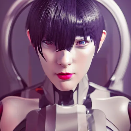 Image similar to ghost in the shell inspired avant-garde art, deco fashion, highly detailed, photorealistic portrait, bright studio setting, studio lighting, crisp quality and light reflections, unreal engine 5 quality render