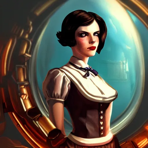 Elizabeth from Bioshock Infinite, wallpaper, Stable Diffusion