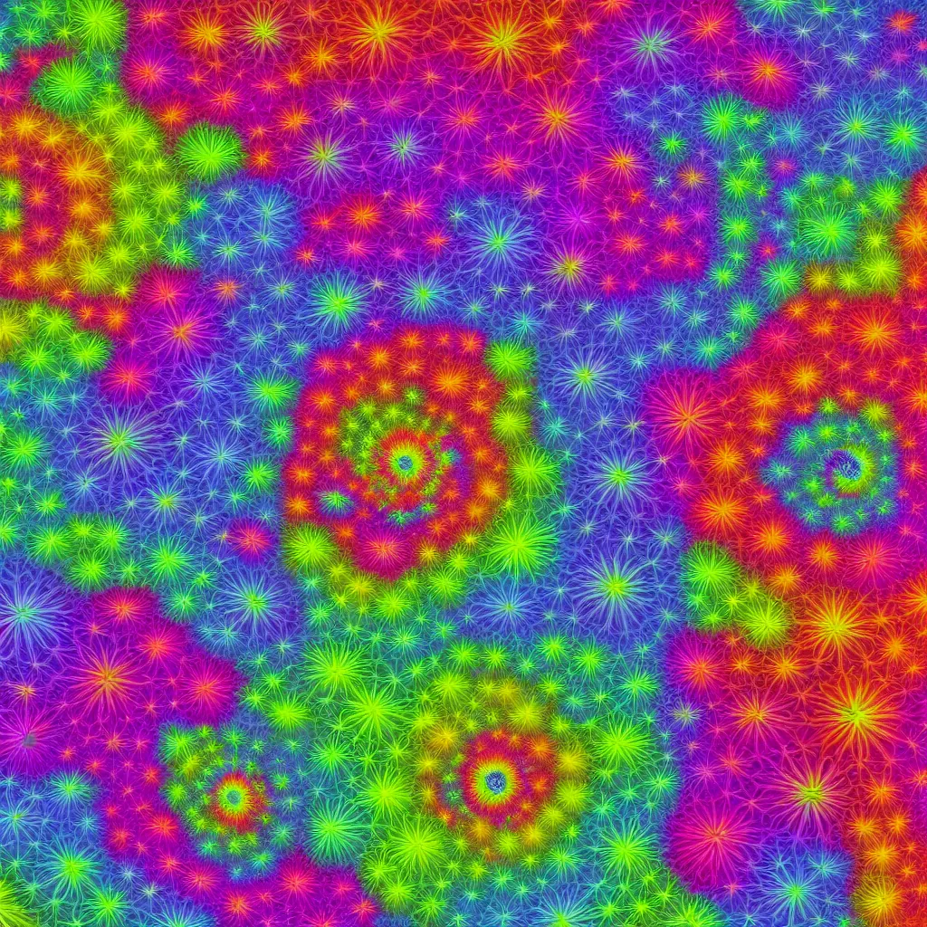 Prompt: a brightly colored ultra - realistic painting of very detailed organic flowers constructed from elaborate fractals, high resolution, 4 k, mandelbrot set, chaos, fractal, math, deviantart, photo - realistic