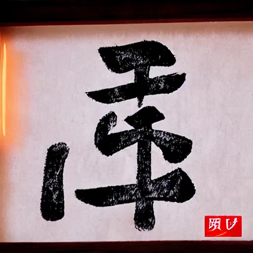 Prompt: glowing Chinese character