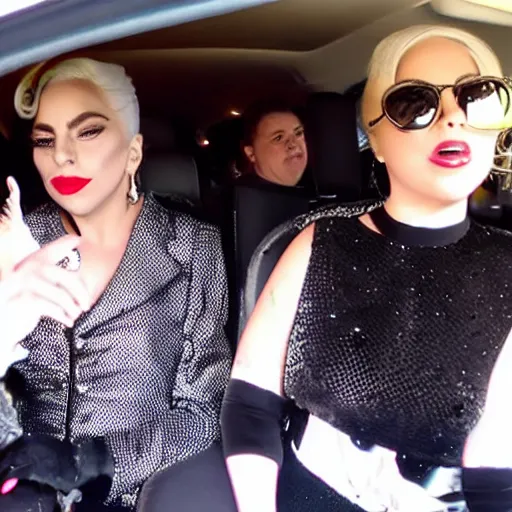 Image similar to lady gaga and judy garland carpool karaoke