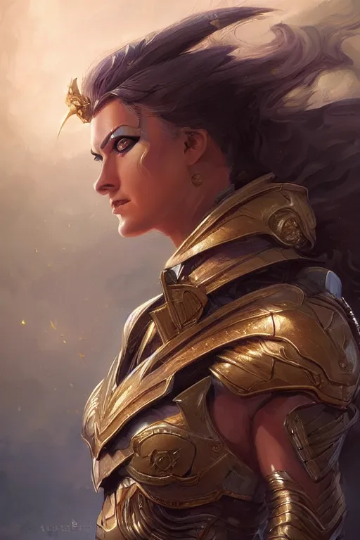 Image similar to amazon valkyrie athena, d & d, fantasy, portrait, highly detailed, headshot, digital painting, trending on artstation, concept art, sharp focus, illustration, art by artgerm and greg rutkowski and magali villeneuve