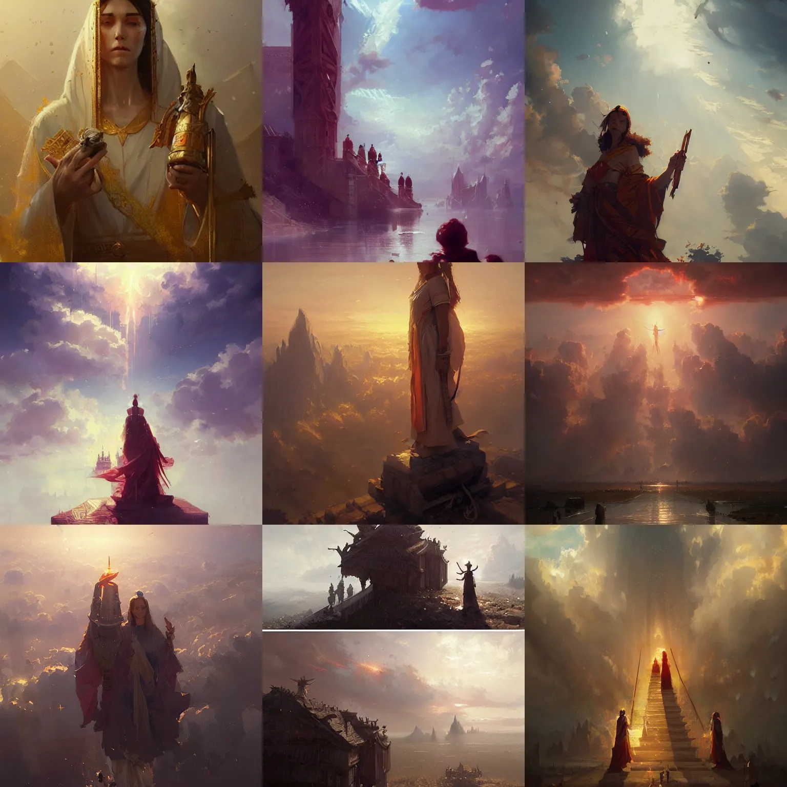 Prompt: the heavenly kingdom by greg rutkowski, trending on artstation, favorites on deviantart, high quality art. artwork masterpieces, award winning