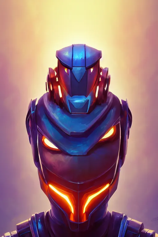 Image similar to epic mask helmet robot ninja portrait stylized as fornite style game design fanart by concept artist gervasio canda, behance hd by jesper ejsing, by rhads, makoto shinkai and lois van baarle, ilya kuvshinov, rossdraws global illumination radiating a glowing aura global illumination ray tracing hdr render in unreal engine 5