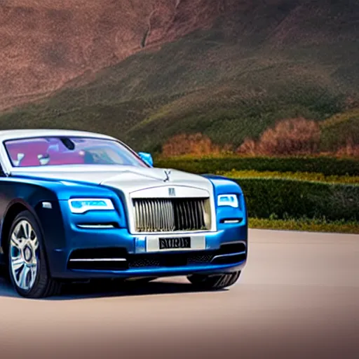 Image similar to rolls royce wraith with jet engine attached driven by muscular balding man