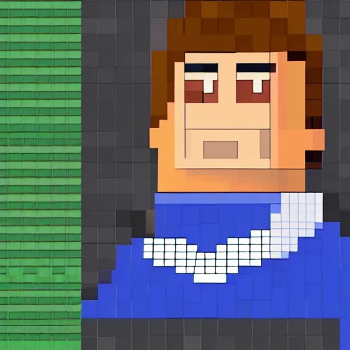 Prompt: mrbeast as a realistic pixel character in the movie pixels in the style of waya steurbaut