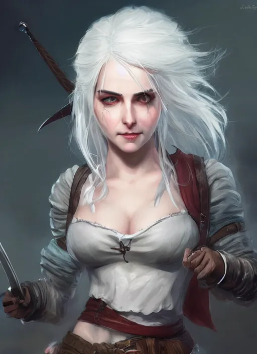 Image similar to character concept art of ciri from the witcher | | cute - fine - face, pretty face, realistic shaded perfect face, fine details by stanley artgerm lau, wlop, rossdraws, james jean, anime style, andrei riabovitchev, marc simonetti, and sakimichan, tranding on artstation