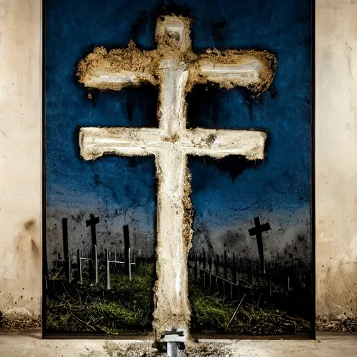 Prompt: one man in a cemetery, with a cross behind him, digging up a dead body, by nicola samori, painting, 8 k, high detail, blue, orange, and dark green tones, high quality, sad feeling, high detail, dark colors, sinister atmosphere, dramatic lighting, cinematic, establishing shot, extremely high detail, photo realistic, cinematic lighting