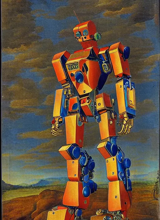 Image similar to mecha warrior robot by Jan van Eyck