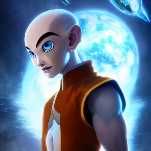 Prompt: portrait of a avatar aang, front angle, white glowing eyes, earthly elements raging in background, stunning 3 d render inspired art by greg rutkowski and xiang duan and thomas eakes, realistic, highly detailed attributes and atmosphere, dim volumetric cinematic lighting, 8 k octane detailed render, post - processing, masterpiece, soft vignette