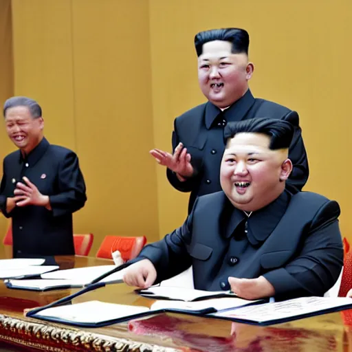 Image similar to kim jong - un endorsing juno