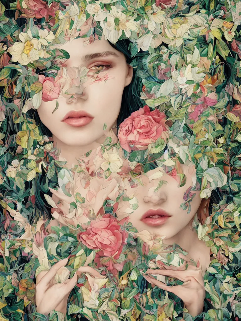 Prompt: portrait fragrance advertising campaign by james jean