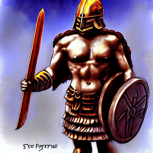 Image similar to a spartan warrior by steve argyle,