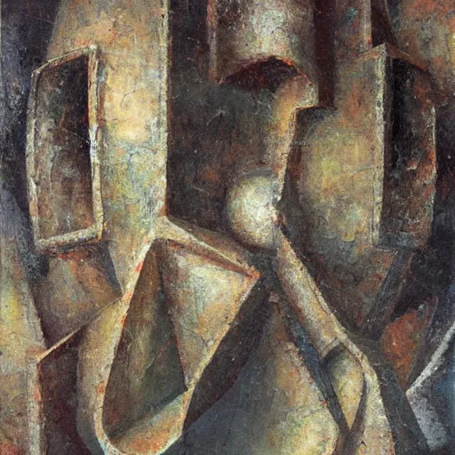 Image similar to a detailed impasto painting by shaun tan and leonard baskin of an abstract forgotten sculpture by the caretaker and ivan seal