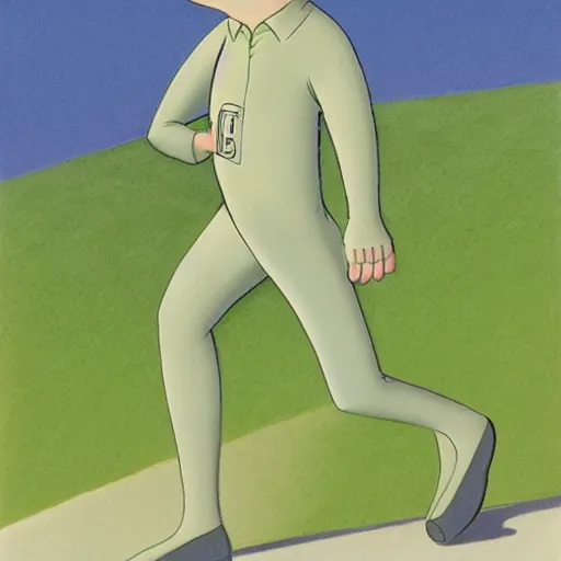 Prompt: Cannabis leaf character goes for a walk. caricature illustrated by Ralph McQuarrie