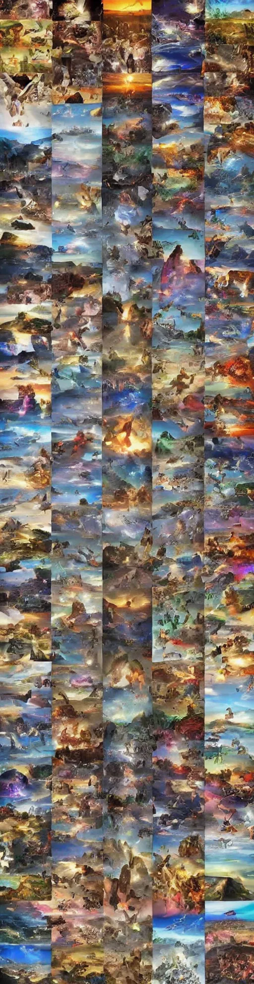 Prompt: grid of 1 6 thumbnails each containing an image of the worlds most beautiful artwork