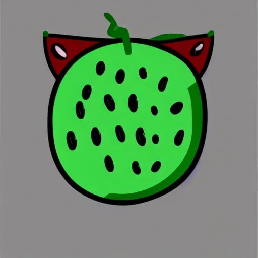 Image similar to Digital cartoon drawing of a kawaii Watermelon Slice, High quality, cel shading, thick line-art