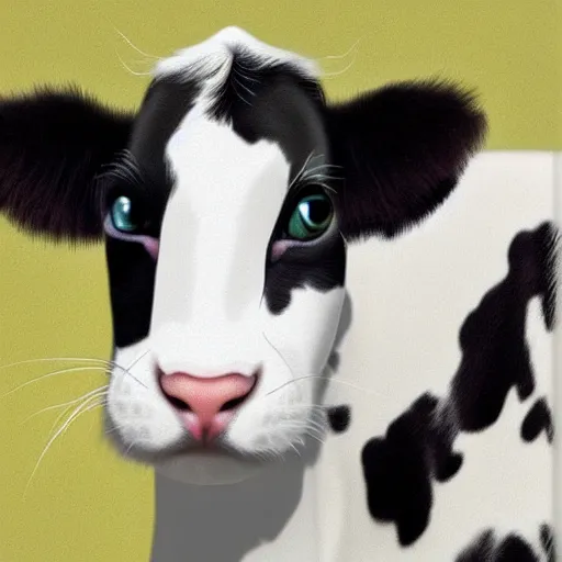 Image similar to cross between a cat and a cow , photorealistic photo