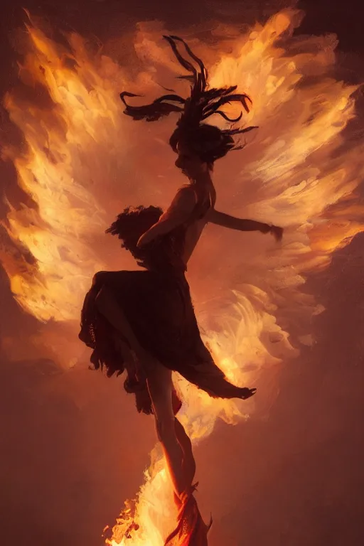 Image similar to fire dancer in the wind by artgem and greg rutkowski, light cone, reimagined by industrial light and magic