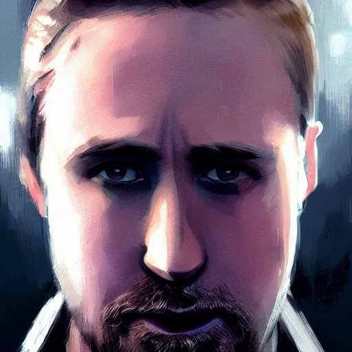 Prompt: “Portrait of Ryan Gosling by Greg Rutkowski, young, attractive, highly detailed portrait, scifi, digital painting, artstation, concept art, smooth, sharp foccus ilustration, Artstation HQ”