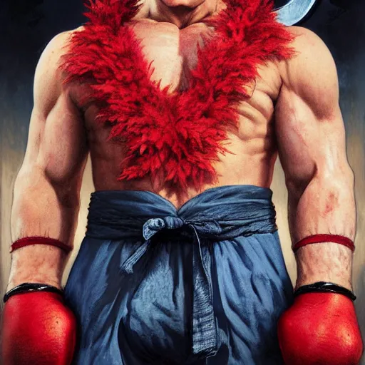 david koechner as akuma street fighter, 4 k, ultra, Stable Diffusion