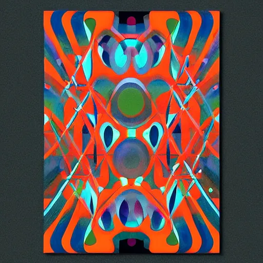 Prompt: nightmare Monsters in Geometric Abstract Art