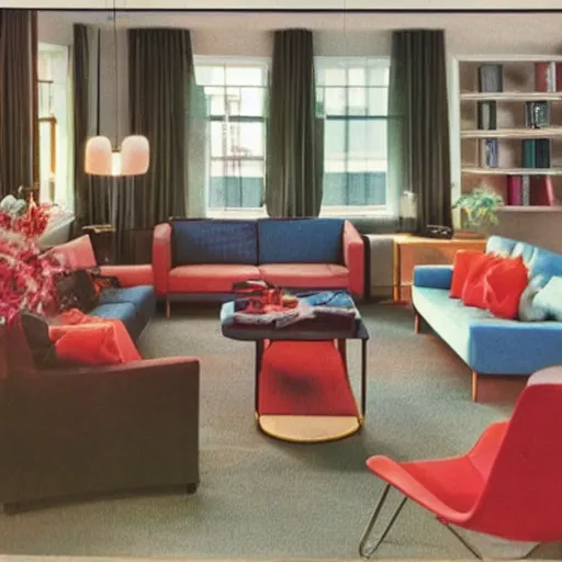 Prompt: the typical american living room from 1 9 8 5