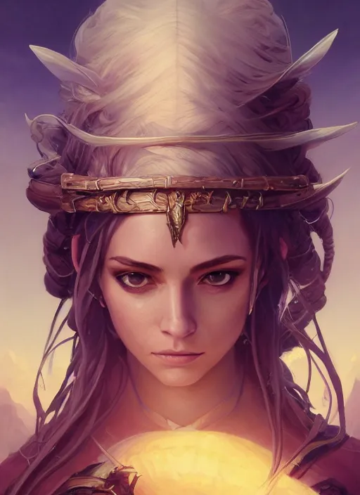 Image similar to highly detailed portrait of a half - elf woman pirate with long hair, stephen bliss, unreal engine, fantasy art by greg rutkowski, loish, rhads, ferdinand knab, makoto shinkai and lois van baarle, ilya kuvshinov, rossdraws, tom bagshaw, alphonse mucha, global illumination, radiant light, detailed and intricate environment