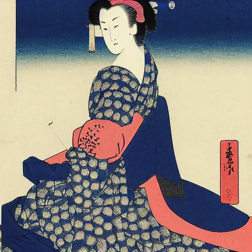 Image similar to elegant mistress in fancy clothes, 8k, ultra detailed, Ukiyo-e style by Katsushika Hokusai