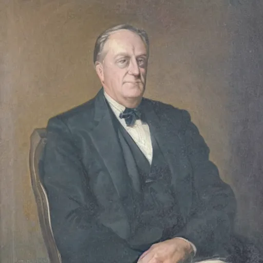 Image similar to portrait of fdr, standing proudly, oil on canvas by william sydney mount