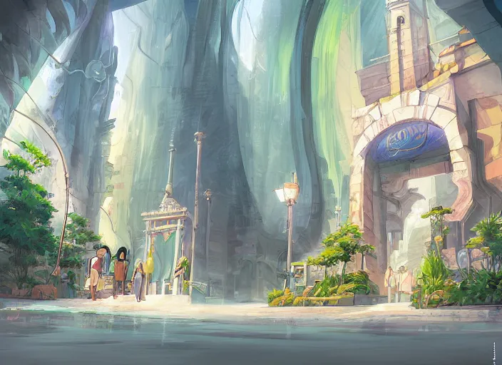 Image similar to a portal to jeddah city, digital painting, concept art, smooth, sharp focus, illustration by studio ghibli